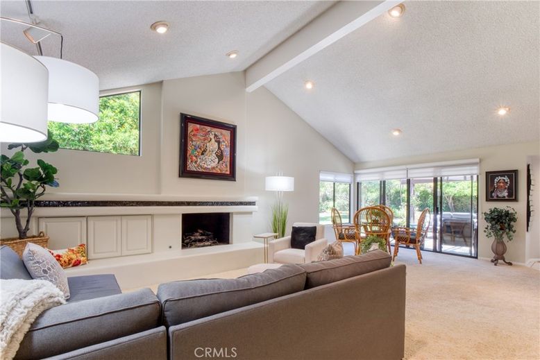 Dining room, Fireplace, Interior, Living room, Recessed Lighting
