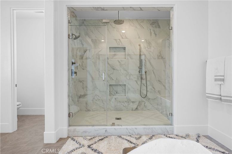Bathroom, Glass Shower, Interior, Marble Walls
