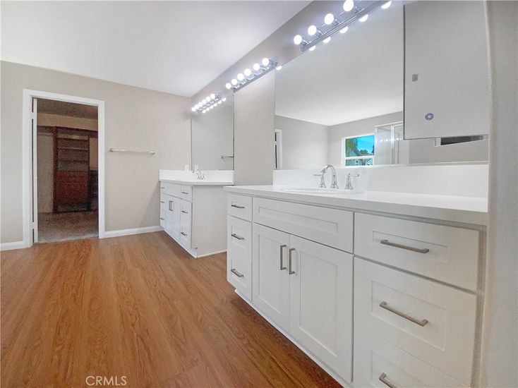 Bathroom, Dual Sink Vanities, Interior, Wood Texture Flooring