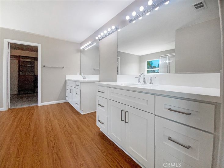 Bathroom, Dual Sink Vanities, Interior, Wood Texture Flooring
