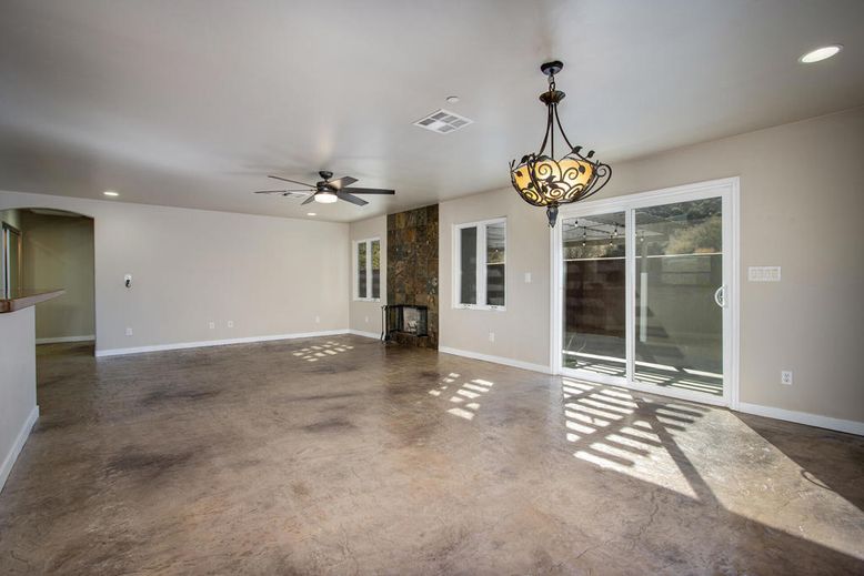 Empty room, Fireplace, Interior, Pendant Lights, Recessed Lighting