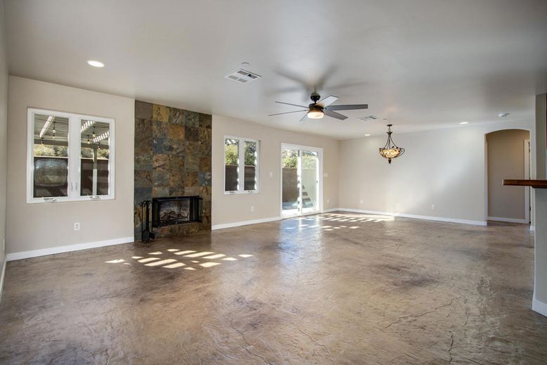Empty room, Fireplace, Interior, Pendant Lights, Recessed Lighting