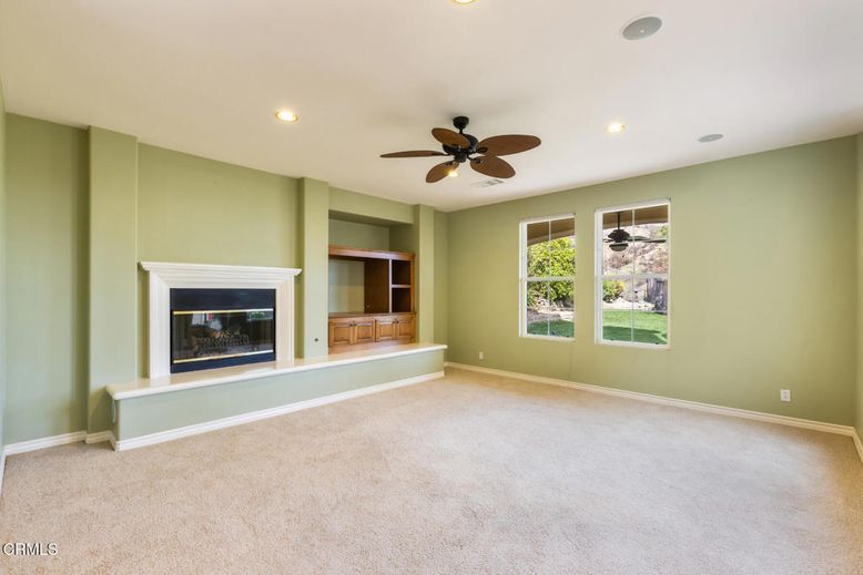 Empty room, Fireplace, Interior, Recessed Lighting