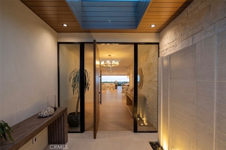 Chandelier, Interior, Recessed Lighting, Stone Walls, Wooden Ceilings, Wood Texture Flooring