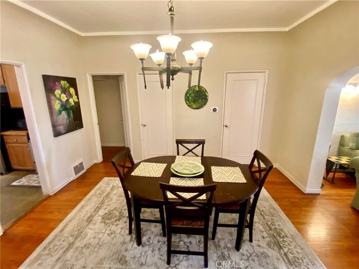 Chandelier, Dining room, Interior, Wood Texture Flooring