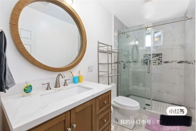Bathroom, Glass Shower, Interior, Marble Walls