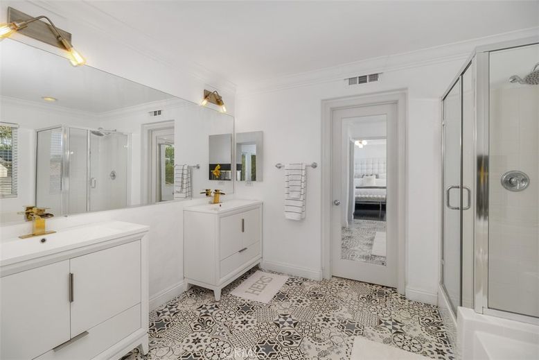 Bathroom, Dual Sink Vanities, Glass Shower, Interior