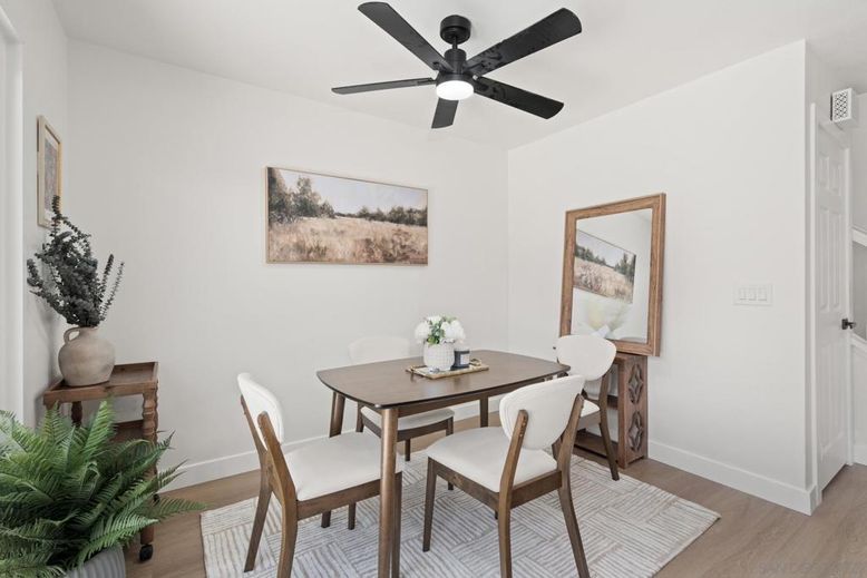 Dining room, Interior, Wood Texture Flooring