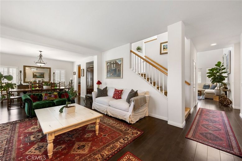 Dining room, Interior, Living room, Pendant Lights, Recessed Lighting, Wood Texture Flooring