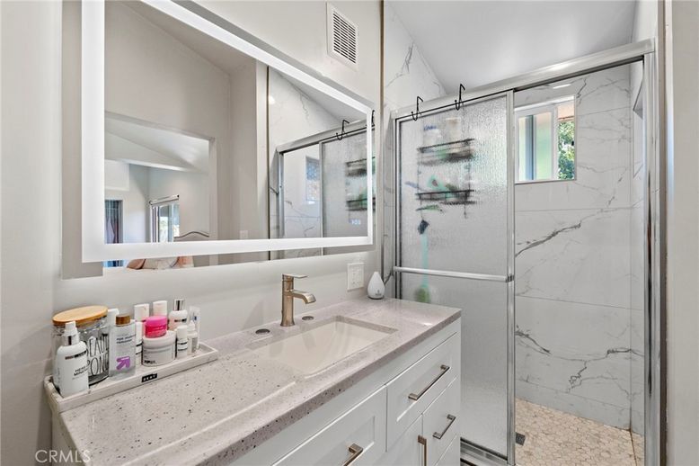 Bathroom, Glass Shower, Interior, Marble Walls