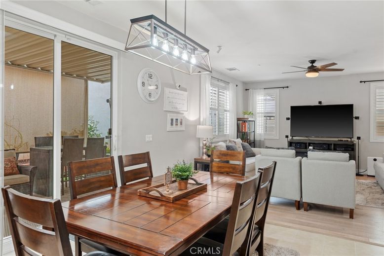 Dining room, Interior, Living room, Pendant Lights, Wood Texture Flooring