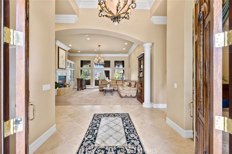 Chandelier, Fireplace, Interior, Living room, Recessed Lighting