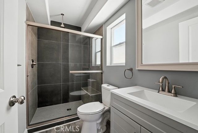 Bathroom, Glass Shower, Interior, Wood Texture Flooring