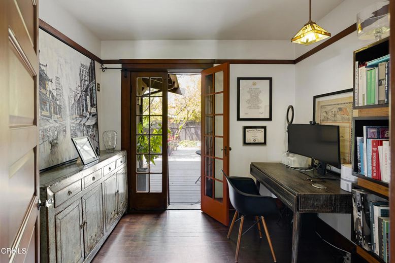 Home Office, Interior, Pendant Lights, Wood Texture Flooring