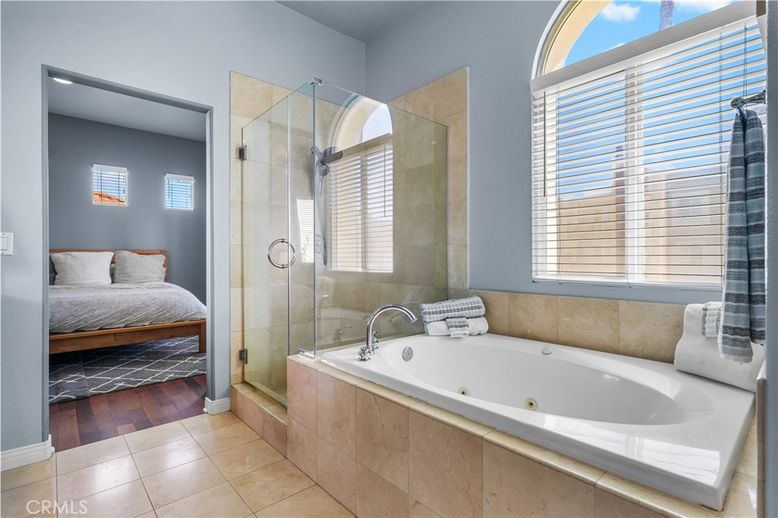 Bathroom, Bedroom, Glass Shower, Interior, Wood Texture Flooring