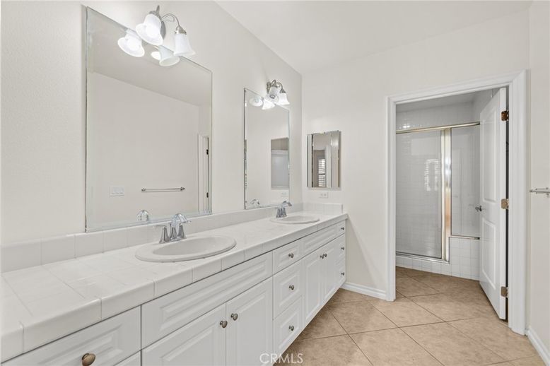 Bathroom, Dual Sink Vanities, Glass Shower, Interior, Tile Countertops