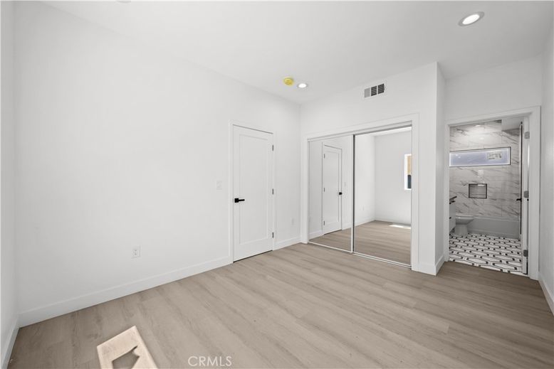 Bathroom, Empty room, Interior, Recessed Lighting, Wood Texture Flooring