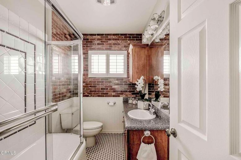 Bathroom, Glass Shower, Interior, Stone Walls