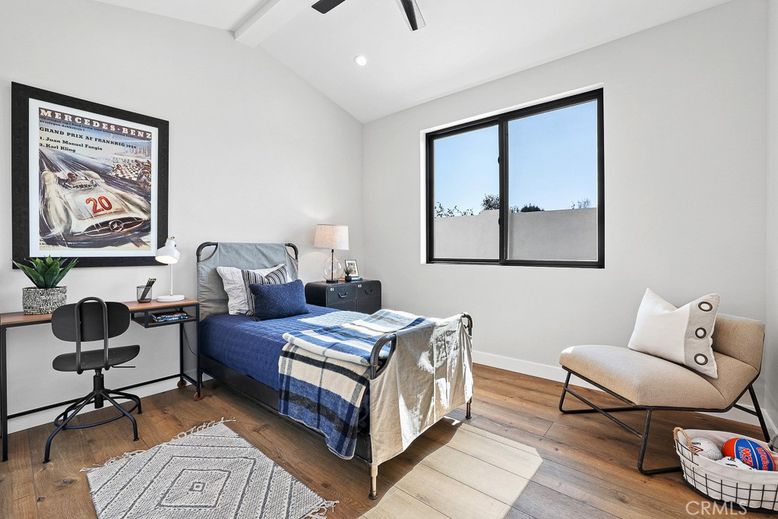 Bedroom, Home Office, Interior, Recessed Lighting, Wood Texture Flooring