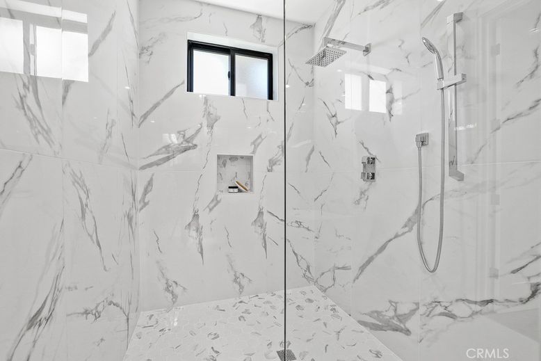 Bathroom, Glass Shower, Interior, Marble Walls