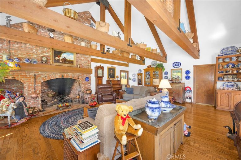 Fireplace, Interior, Living room, Piano, Stone Walls, Wooden Beams, Wood Texture Flooring