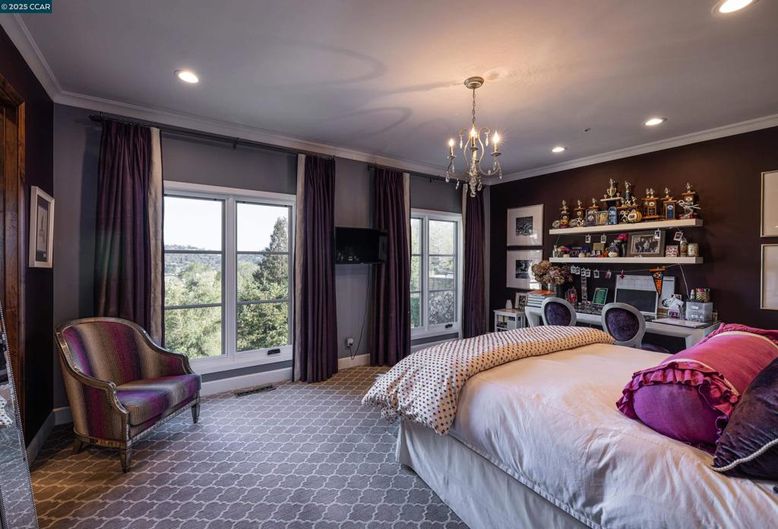 Bedroom, Chandelier, Interior, Recessed Lighting