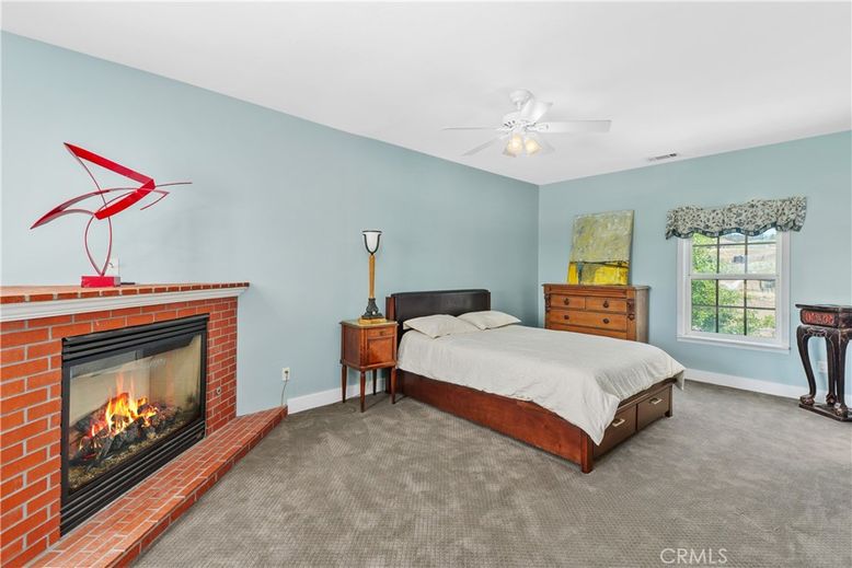 Bedroom, Fireplace, Interior