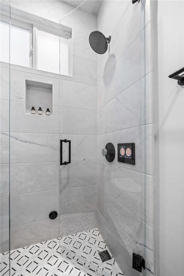 Bathroom, Glass Shower, Interior, Marble Walls
