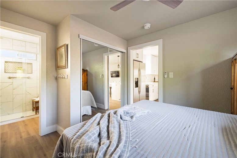 Bathroom, Bedroom, Glass Shower, Interior, Wood Texture Flooring