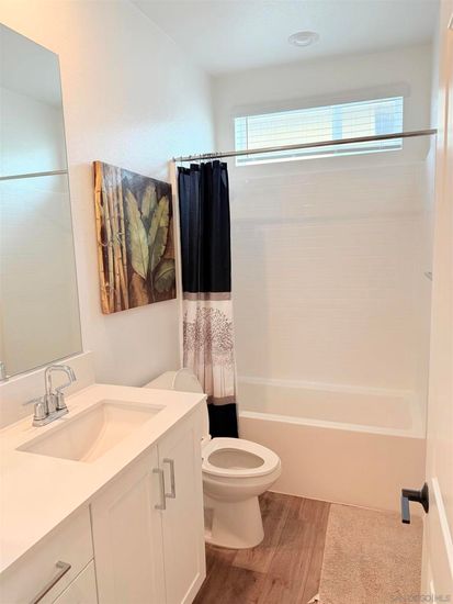 Bathroom, Interior, Recessed Lighting, Wood Texture Flooring