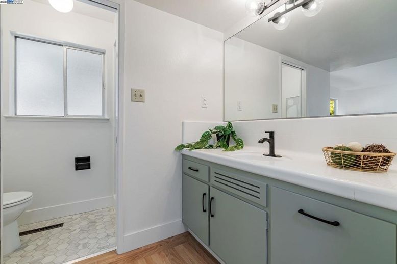 Bathroom, Interior, Tile Countertops, Wood Texture Flooring