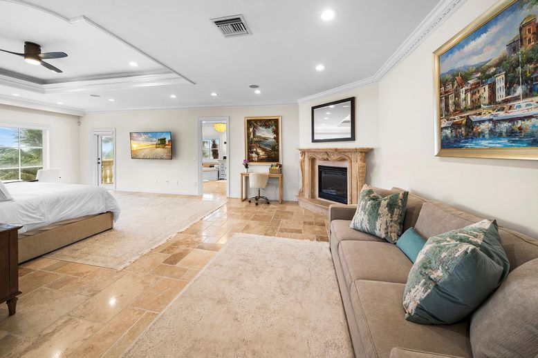 Bedroom, Fireplace, Interior, Recessed Lighting