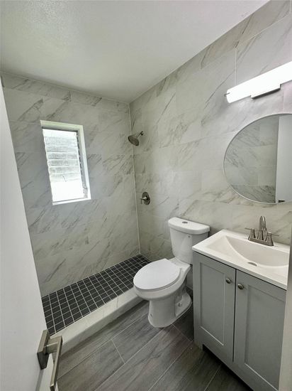 Bathroom, Interior, Marble Walls, Wood Texture Flooring