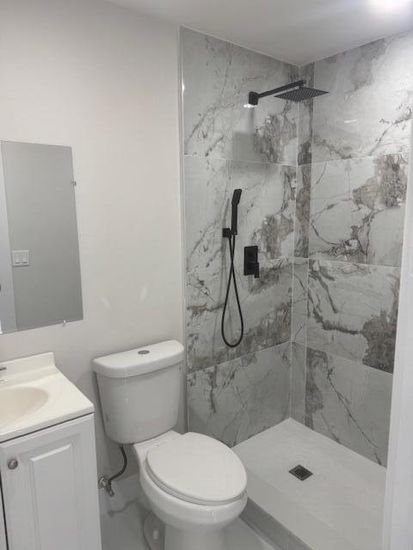 Bathroom, Glass Shower, Interior, Marble Walls