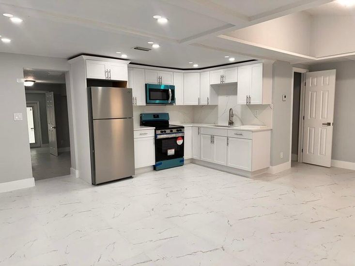 Interior, Kitchen, Marble, Recessed Lighting, Stainless Steel Appliances