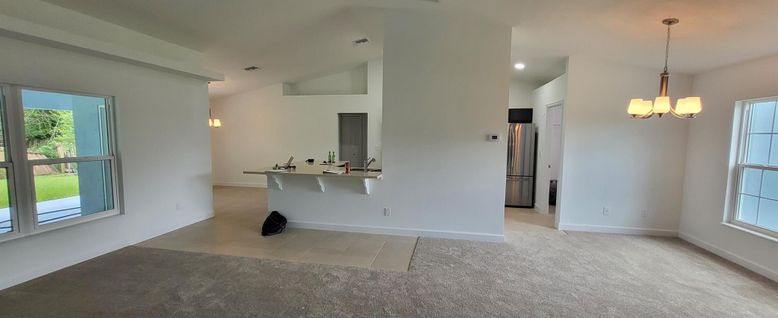 Empty room, Interior, Pendant Lights, Recessed Lighting
