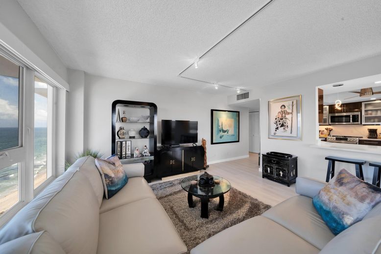 Interior, Kitchen, Living room, Stainless Steel Appliances, Water, Wood Texture Flooring