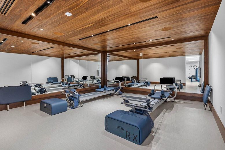 Fitness Equipment, Interior, Recessed Lighting, Wooden Ceilings