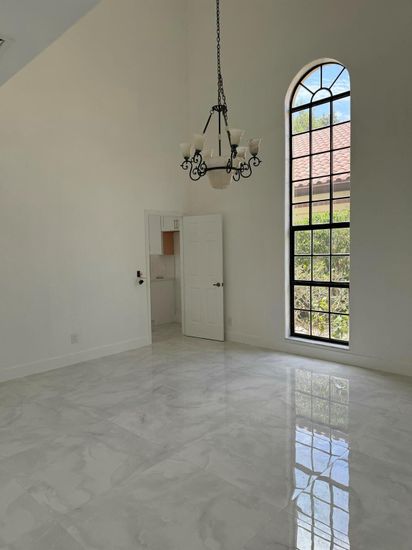 Chandelier, Empty room, Interior, Marble