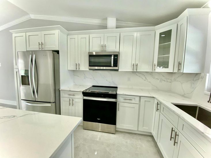 Interior, Kitchen, Marble Walls, Stainless Steel Appliances