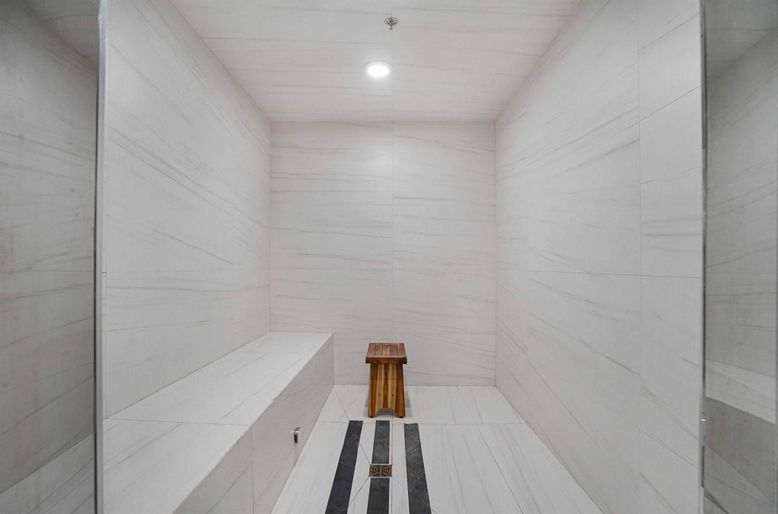 Bathroom, Interior, Marble Walls, Recessed Lighting