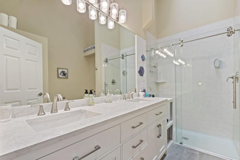 Bathroom, Dual Sink Vanities, Glass Shower, Interior