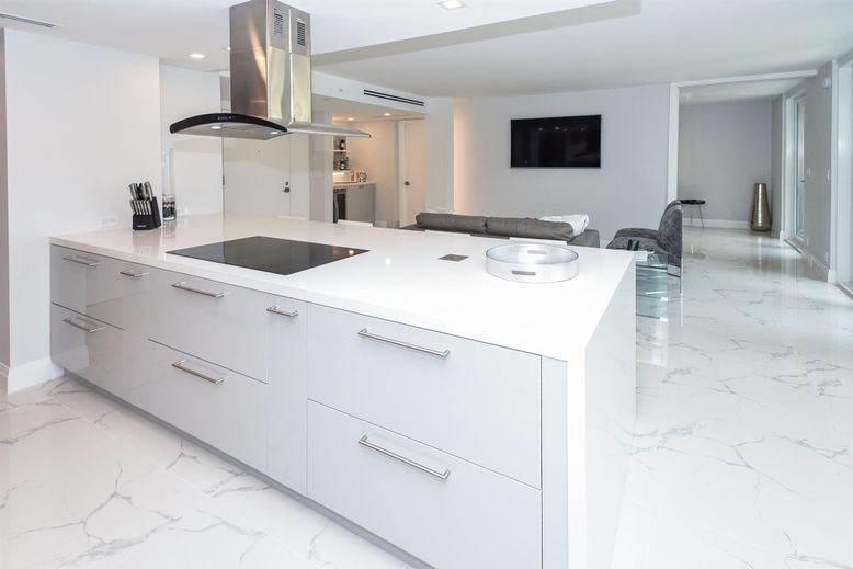 Interior, Kitchen, Marble, Recessed Lighting