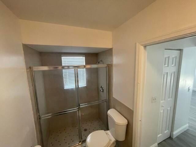 Bathroom, Glass Shower, Interior, Wood Texture Flooring