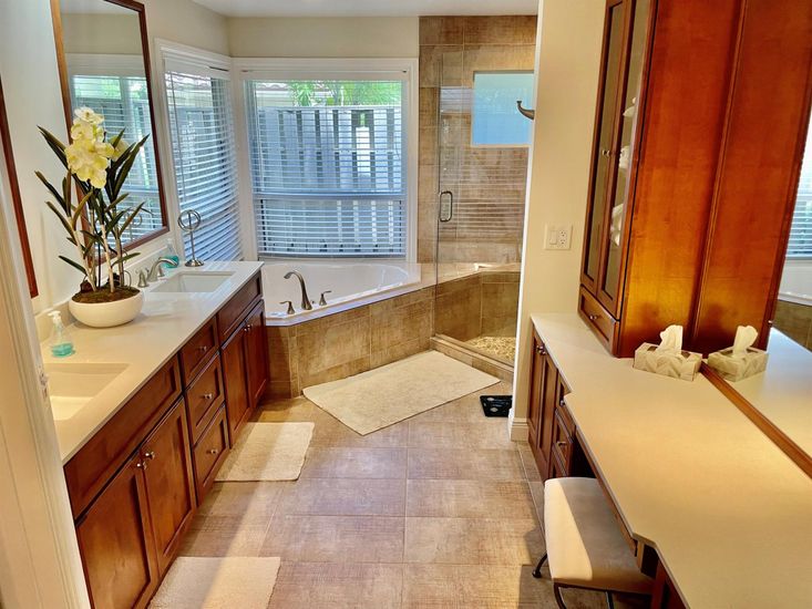 Bathroom, Dual Sink Vanities, Glass Shower, Interior