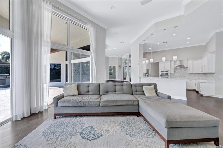 Interior, Kitchen, Living room, Pendant Lights, Recessed Lighting, Wood Texture Flooring
