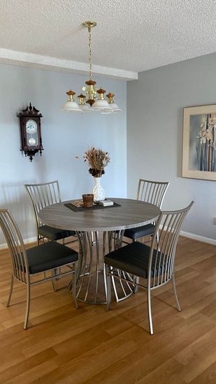 Chandelier, Dining room, Interior, Wood Texture Flooring