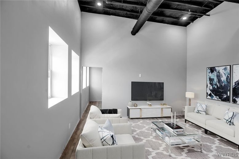 Interior, Living room, Recessed Lighting, Wooden Beams