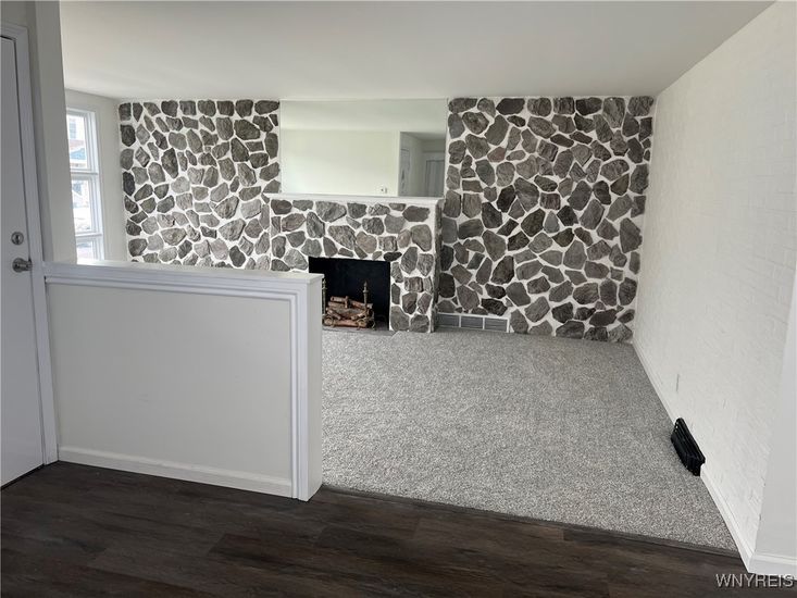 Fireplace, Interior, Stone Walls, Wood Texture Flooring