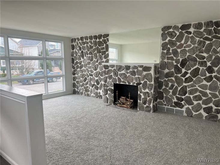 Empty room, Fireplace, Interior, Stone Walls